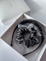 SHADOW Silk hair bow and M size elastic band 