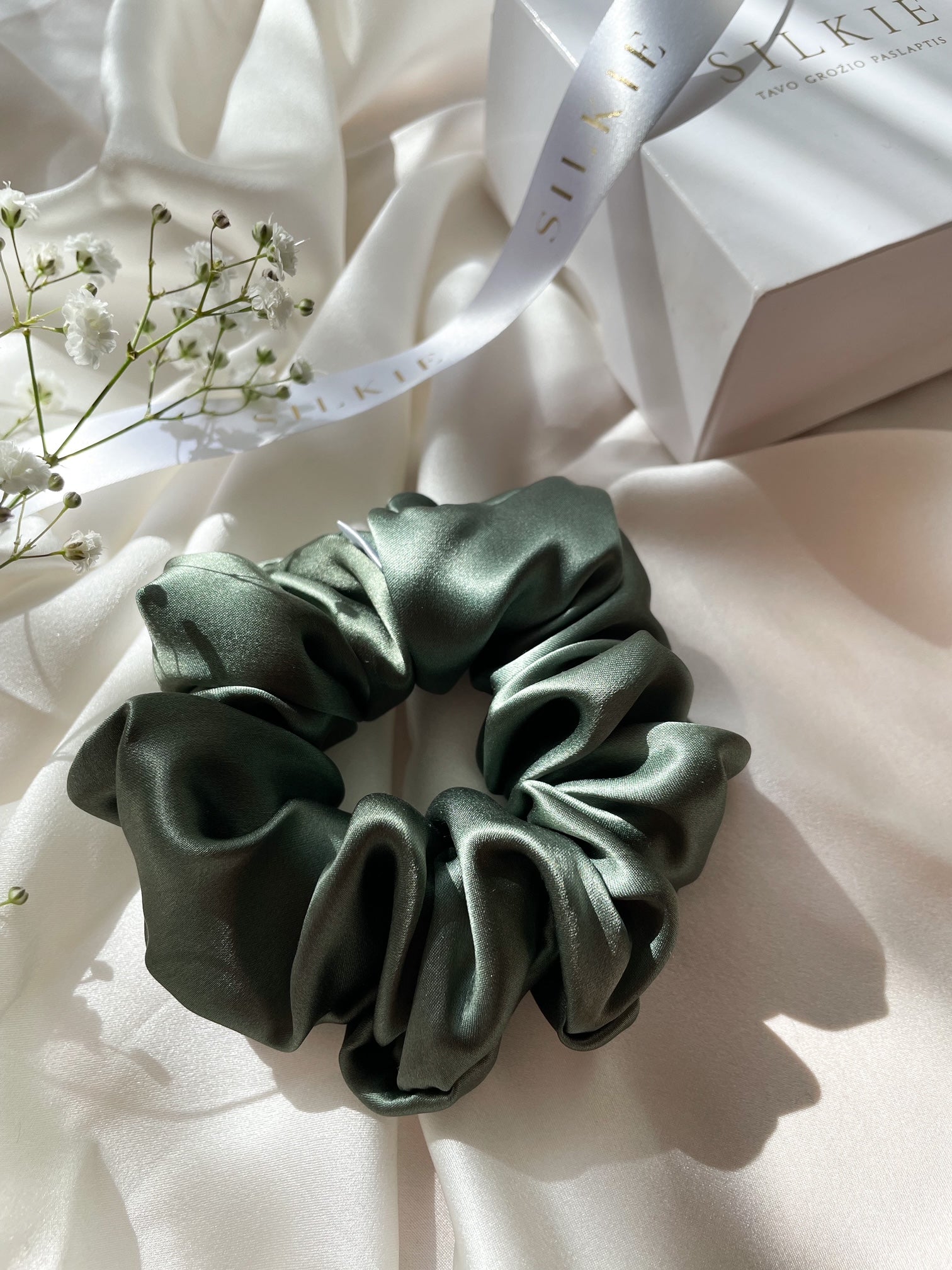 EMERALD silk hair band 
