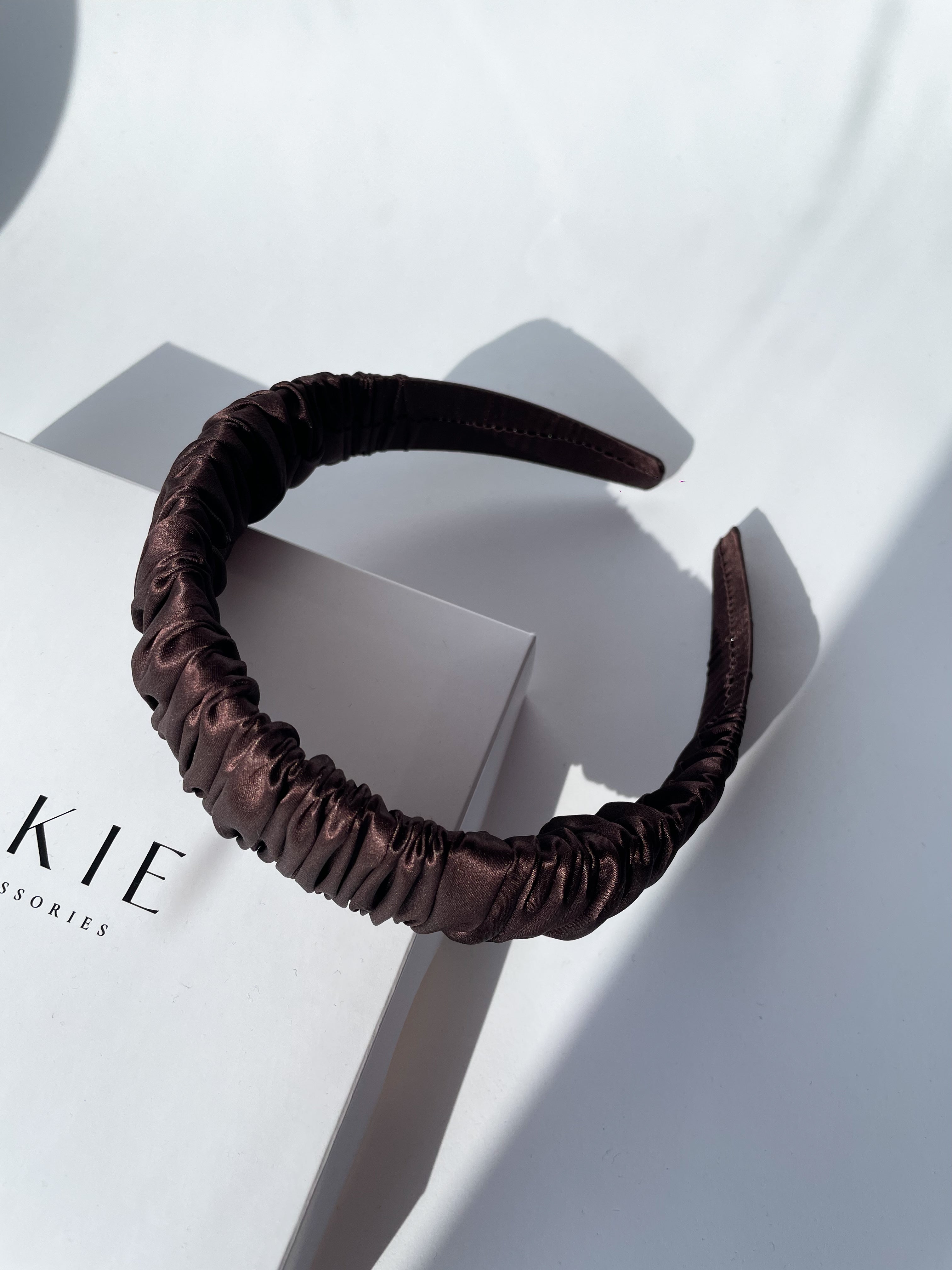 CHOCOLATE silk hair bow 