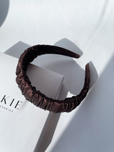 CHOCOLATE silk hair bow 