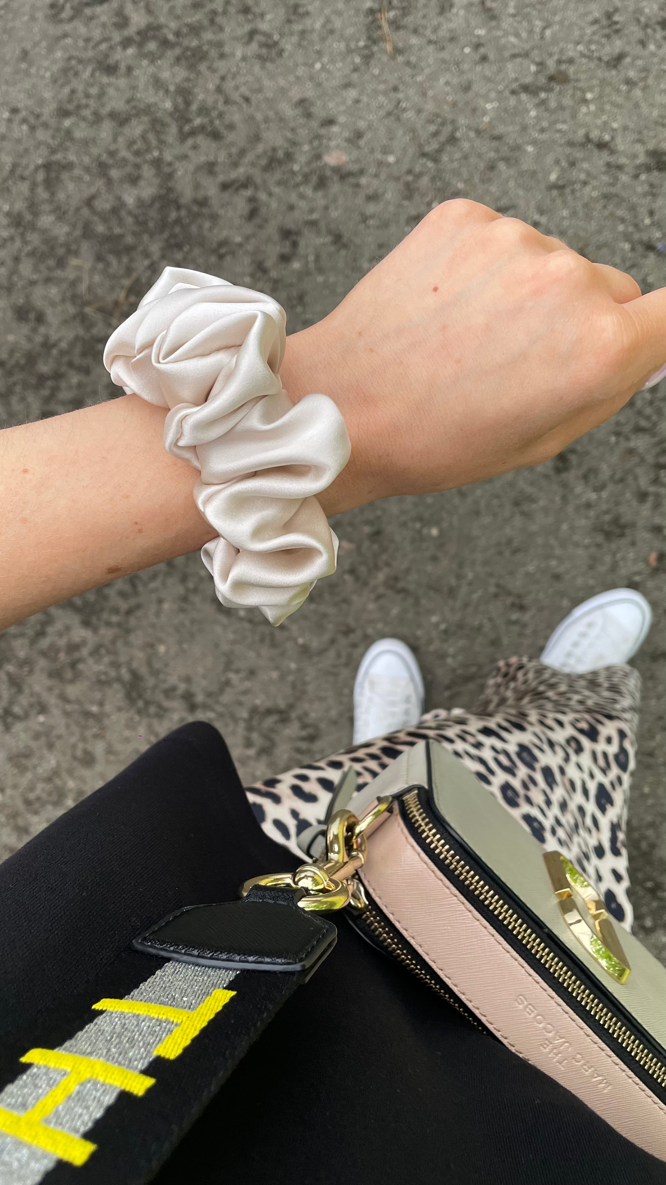 BLACK silk hair band 