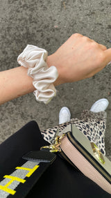 BLACK silk hair band 