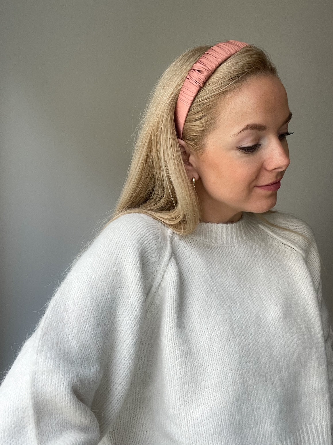 ROSE GOLD silk hair bow 