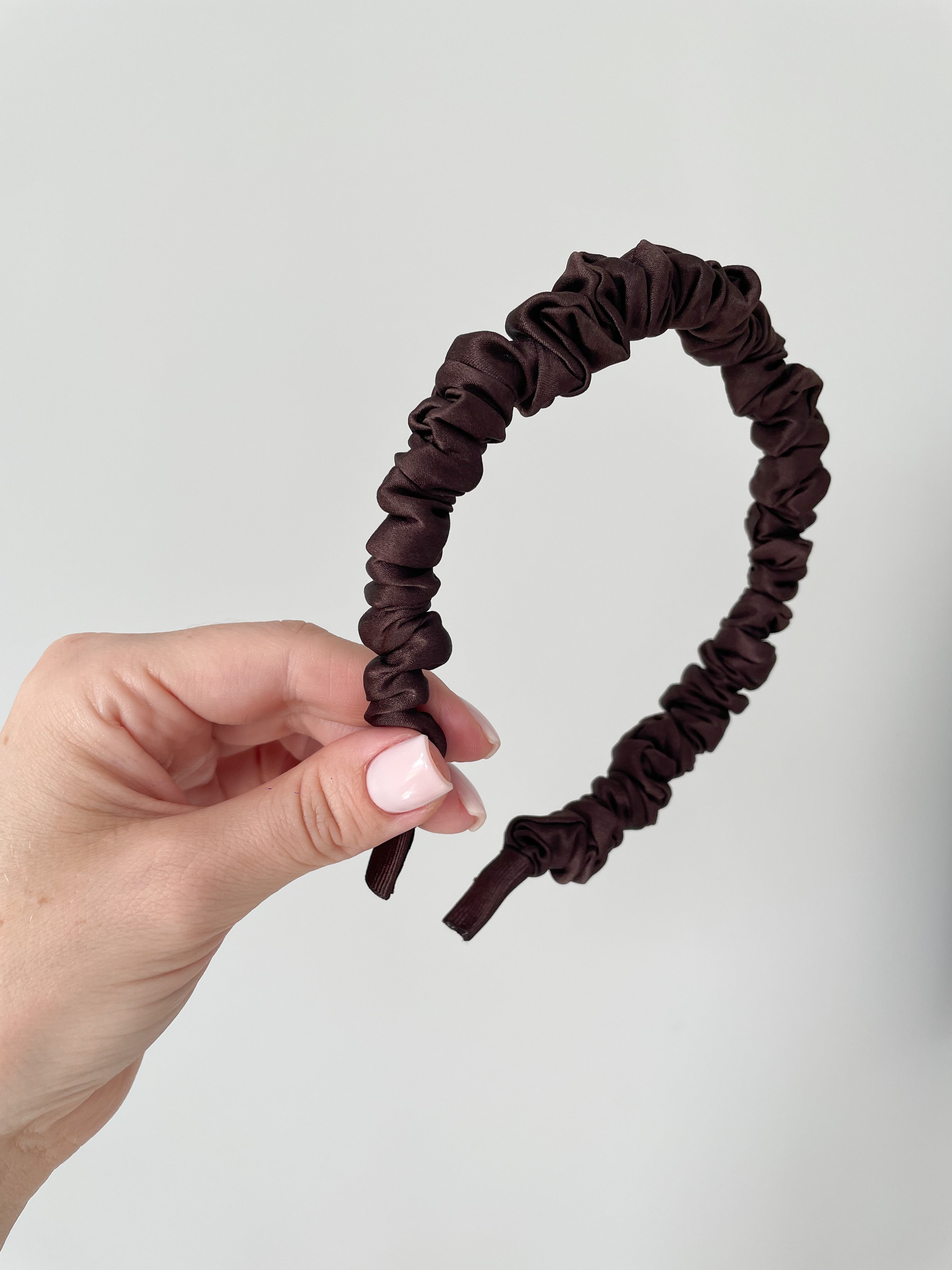 Šilkinis plaukų lankelis CHOCOLATE