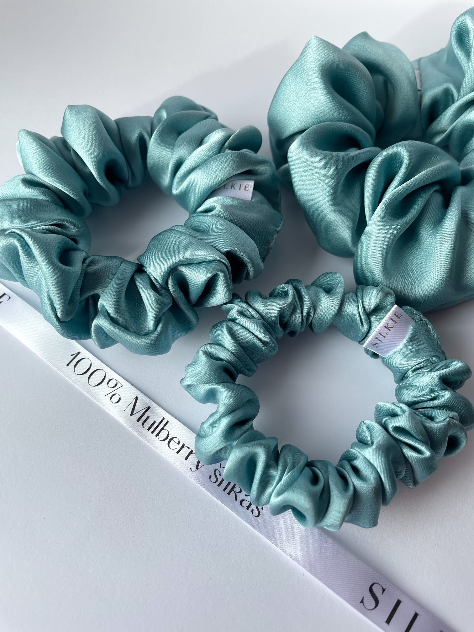 ICE BLUE silk elastic band 