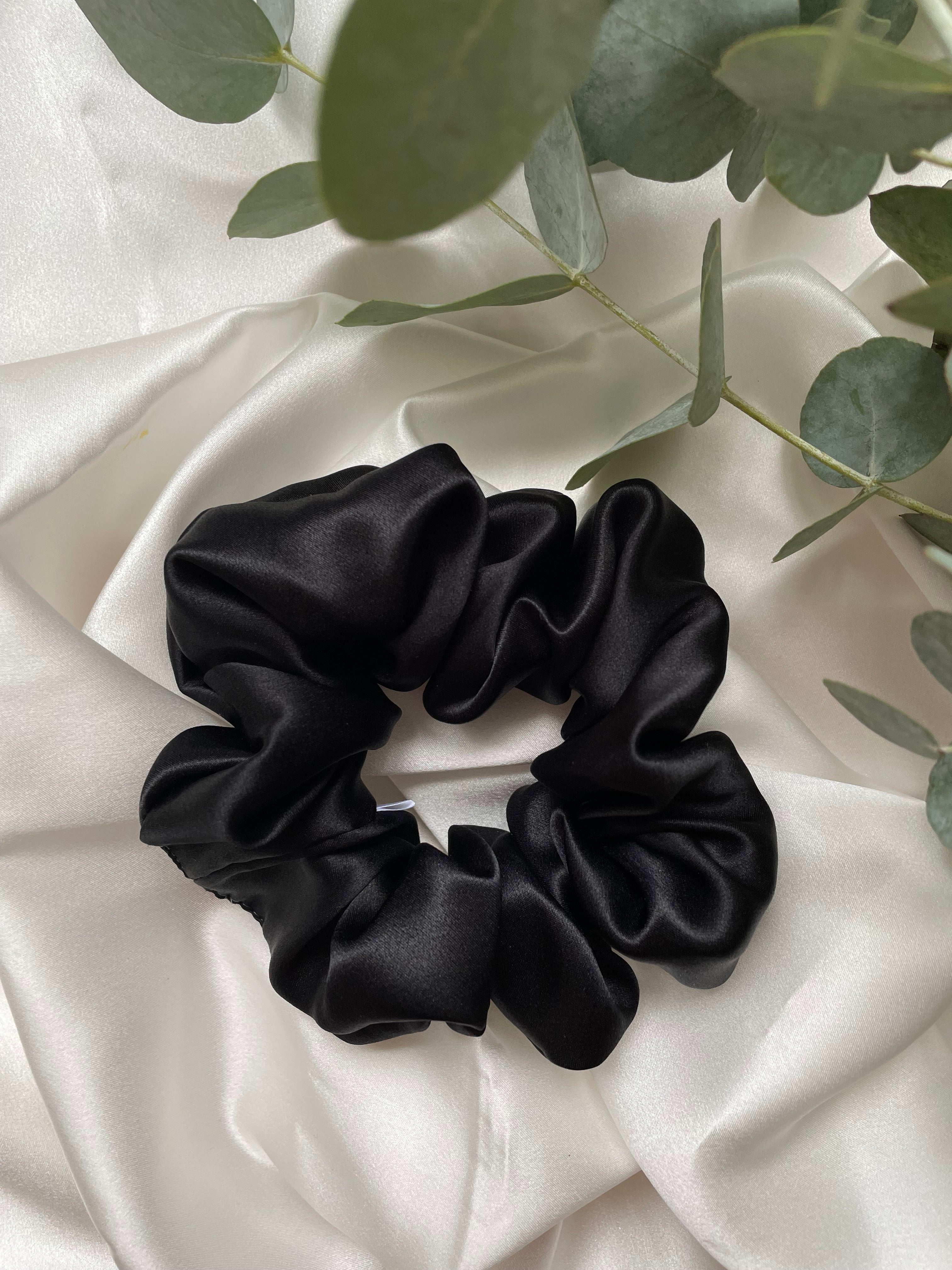 BLACK silk hair band 