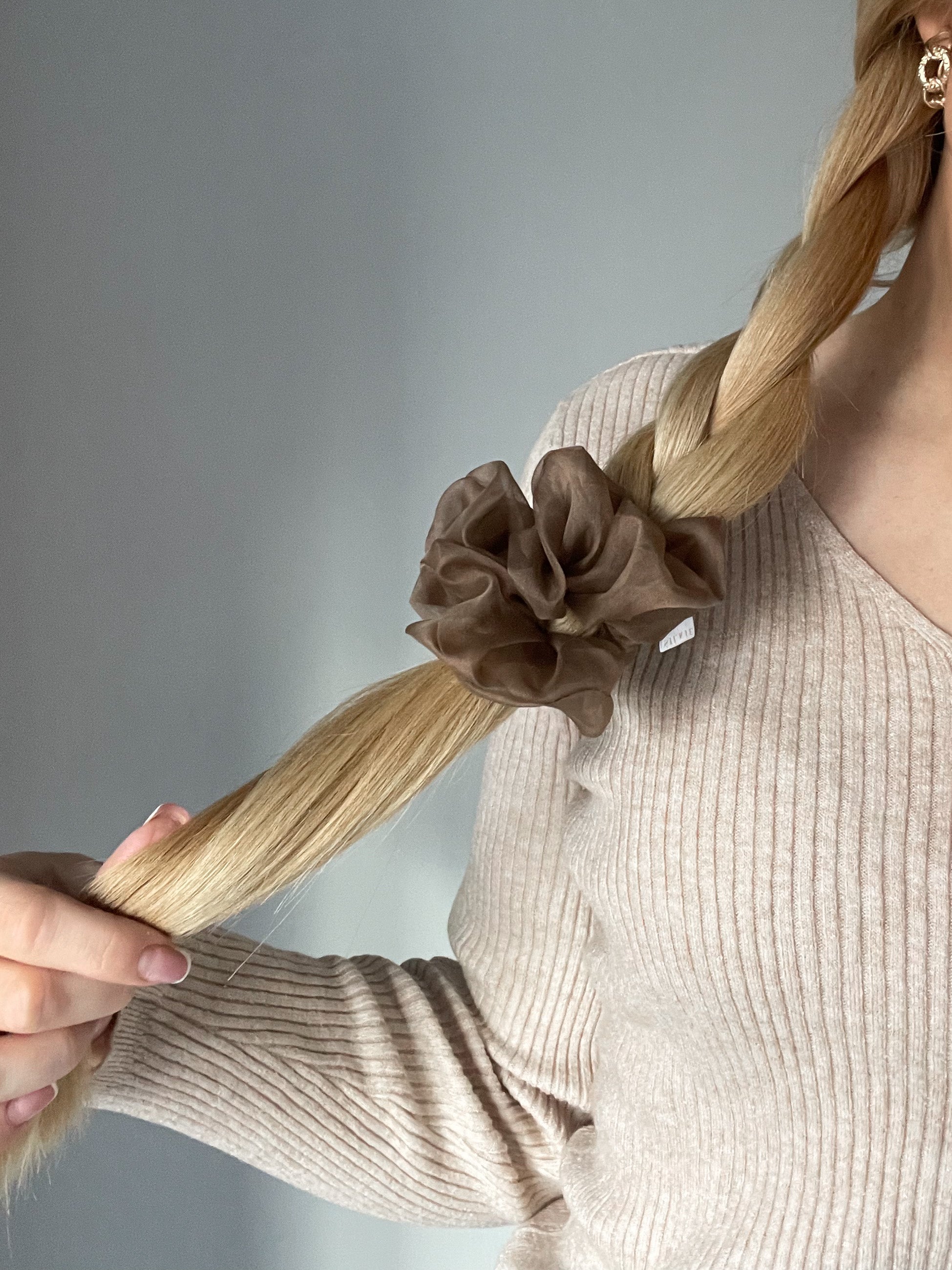 COFFEE silk organza elastic