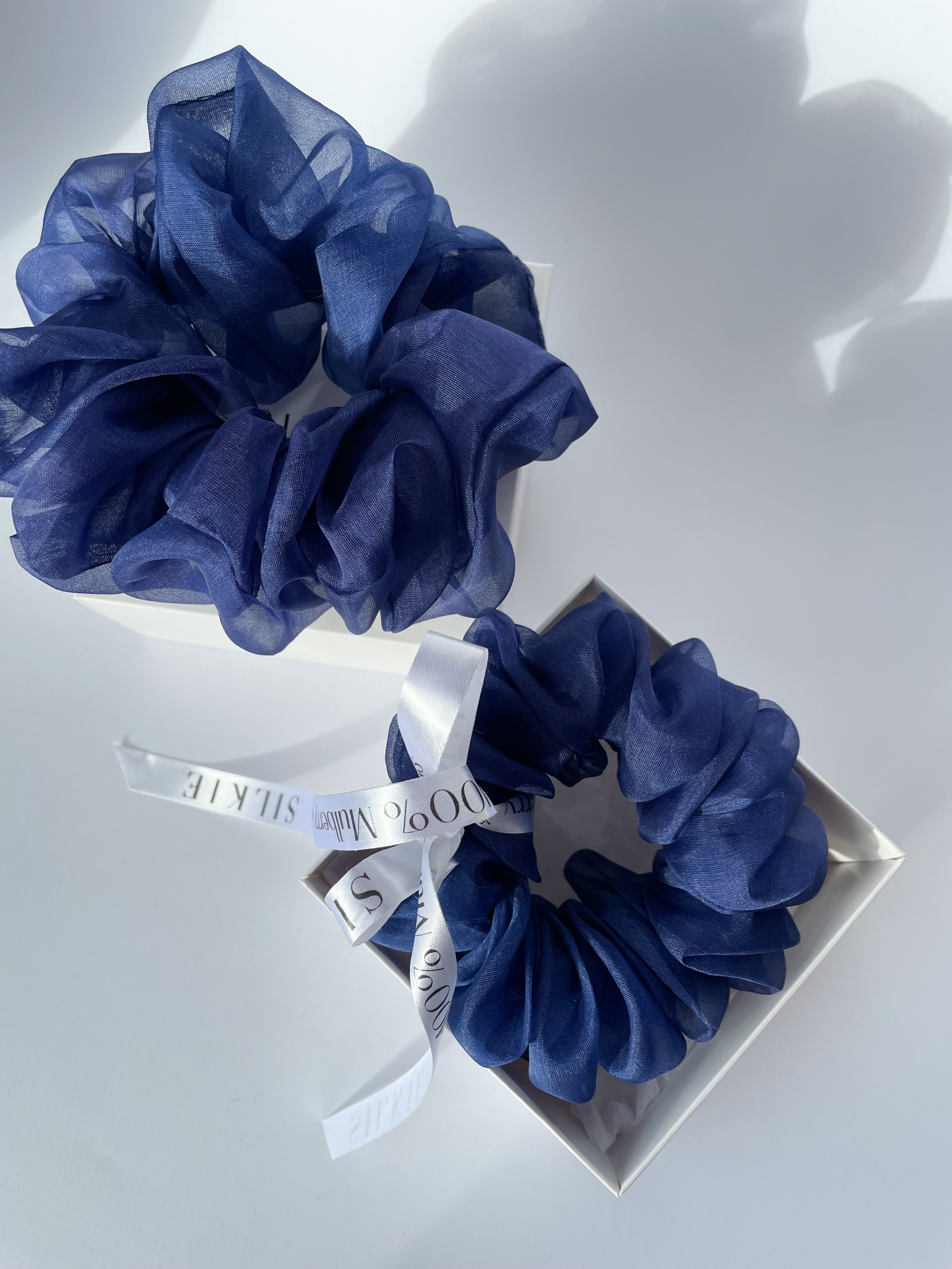 DENIM silk organza elastic