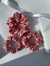PEACHY PINK silk hair band 