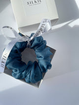NAVY silk organza elastic
